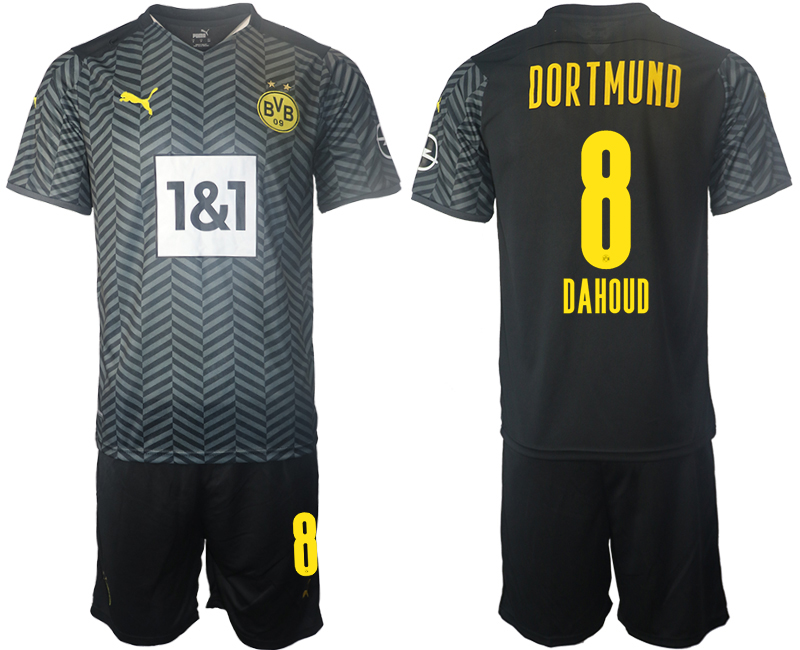 Men 2021-2022 Club Borussia Dortmund away black #8 Soccer Jersey